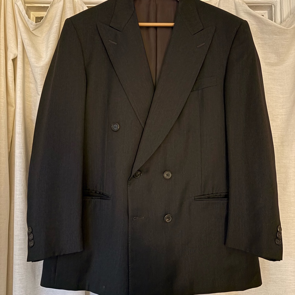 Ermenegildo Zegna Double-Breasted Black Sport Coat